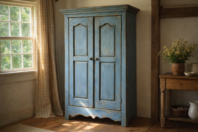 La fabrication d'une grande armoire traditionnel en pin