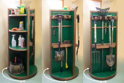 Projet 2 - �tag�re pivotante pour outils de jardin