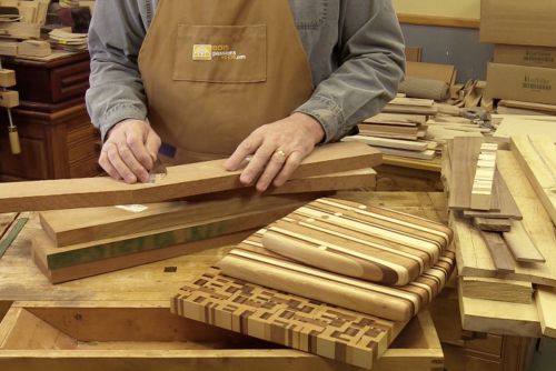 Essences de bois vari�s pour des planches et blocs de boucher